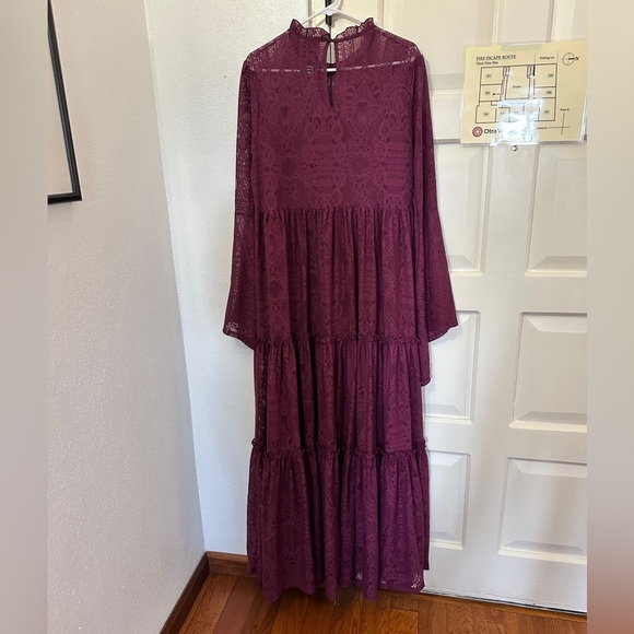 Killstar Hecate Maroon Lace Maxi Size XL - Picture 3 of 16